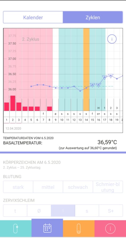 Temperatur Graph der app